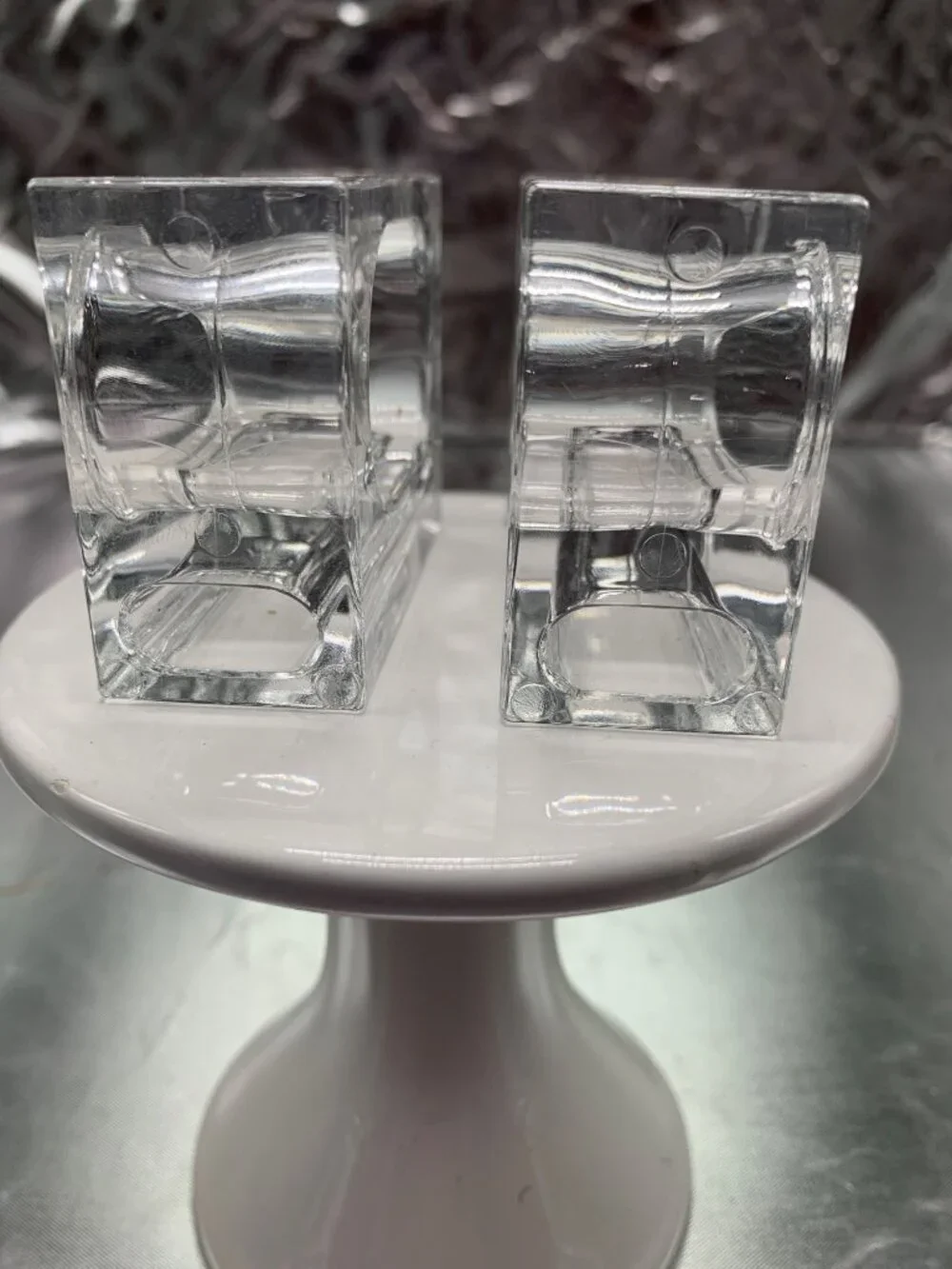 Clear Acrylic Napkin Ring Holders Set Of 4 Rectangular Modern Design